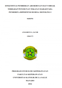 Hubungan Perilaku Hidup Bersih Dan Sehat Dengan Kejadian Diare Pada Anak Usia Pra-Sekolah Di Desa Paca Kecamatan Tobelo Selatan Kabupaten Halamahera Utara