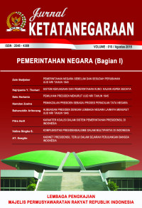 Jurnal Ketatanegaraan ; Pemerintahan Negara (Bagian I)
