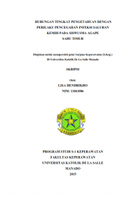Hubungan Tingkat Pengetahuan Dengan Perilaku Pencegahan Infeksi Saluran Kemih Pada Siswi SMA Agape Shu Timur
